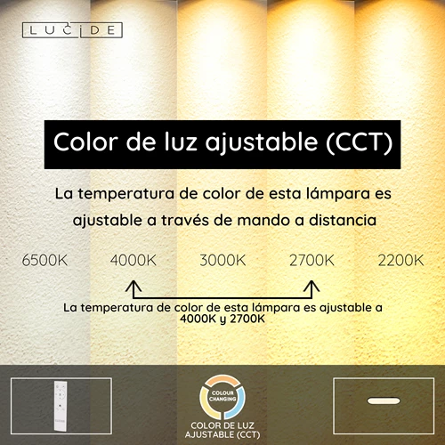 Lucide ELLY - Lámpara de techo - LED Regul. - CCT - 1x24W 2700K/4000K - Ópalo | Essential - USP